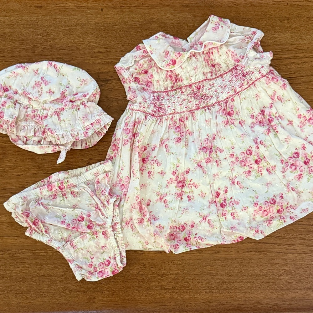 GAP Floral Pink Baby Dress Set